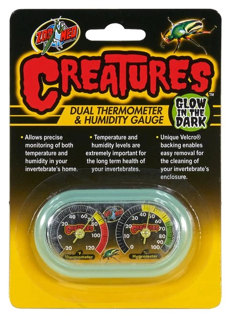 Zoo Med Creatures Dual Reptile Thermometer & Humidity Gauge 1 Zoo Med Creatures Dual Reptile Thermometer & Humidity Gauge
