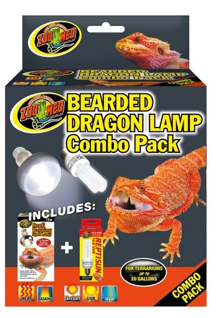 Zoo Med Reptisun 10.0 UVB & Repti Basking Spot Lamp Reptile Terrarium Combo Pack 1 Zoo Med Reptisun 10.0 UVB & Repti Basking Spot Lamp Reptile Terrarium Combo Pack