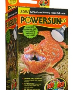 Zoo Med PowerSun UV Self-Ballasted Mercury Vapor UVB Reptile Terrarium Lamp, 80-watt