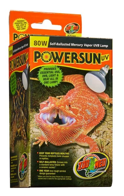 Zoo Med PowerSun UV Self-Ballasted Mercury Vapor UVB Reptile Terrarium Lamp, 80-watt 1 Zoo Med PowerSun UV Self-Ballasted Mercury Vapor UVB Reptile Terrarium Lamp, 80-watt