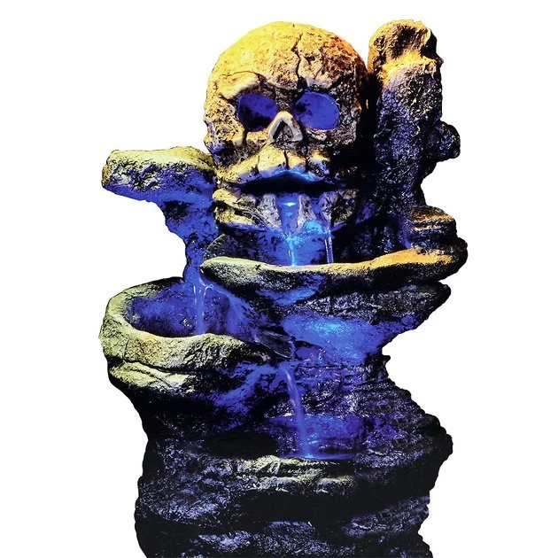 Zoo Med Repti Rapids LED Waterfall Skull Style Reptile Ornament 1 Zoo Med Repti Rapids LED Waterfall Skull Style Reptile Ornament