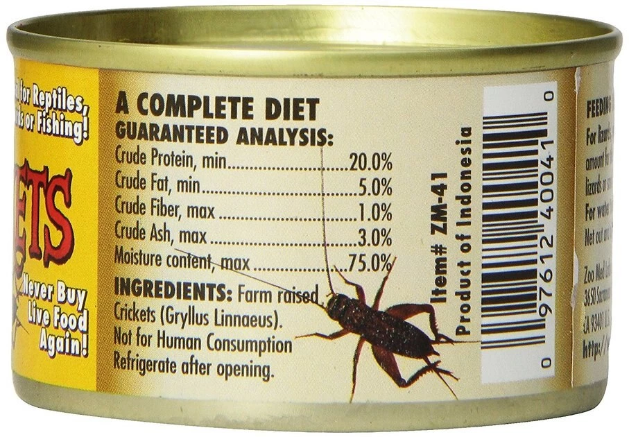 Zoo Med Can O' Crickets Reptile & Bird Food 3 Zoo Med Can O' Crickets Reptile & Bird Food - Image 3