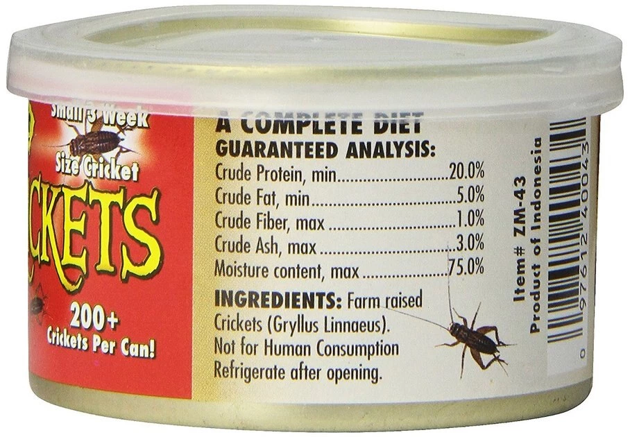 Zoo Med Mini Can O' Crickets Reptile & Bird Food 3 Zoo Med Mini Can O' Crickets Reptile & Bird Food - Image 3