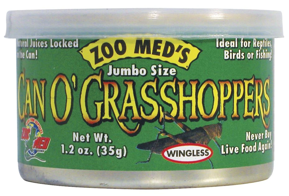Zoo Med Jumbo Can O' Grasshoppers Reptile & Bird Food 1 Zoo Med Jumbo Can O' Grasshoppers Reptile & Bird Food