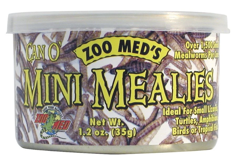 Zoo Med Can O' Mini Mealies Reptile & Bird Food 1 Zoo Med Can O' Mini Mealies Reptile & Bird Food