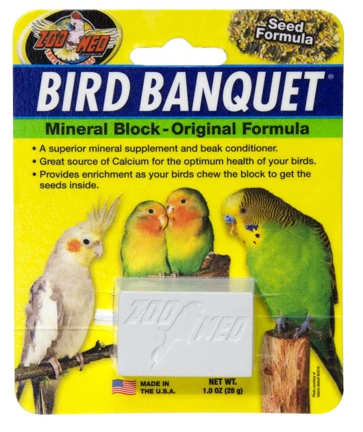 Zoo Med Bird Banquet Original Formula Mineral Block Beak Conditioner 1 Zoo Med Bird Banquet Original Formula Mineral Block Beak Conditioner