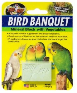 Zoo Med Bird Banquet Vegetable Formula Mineral Block Beak Conditioner